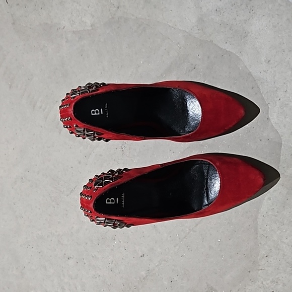 Red Studed Pumps - Picture 3 of 8